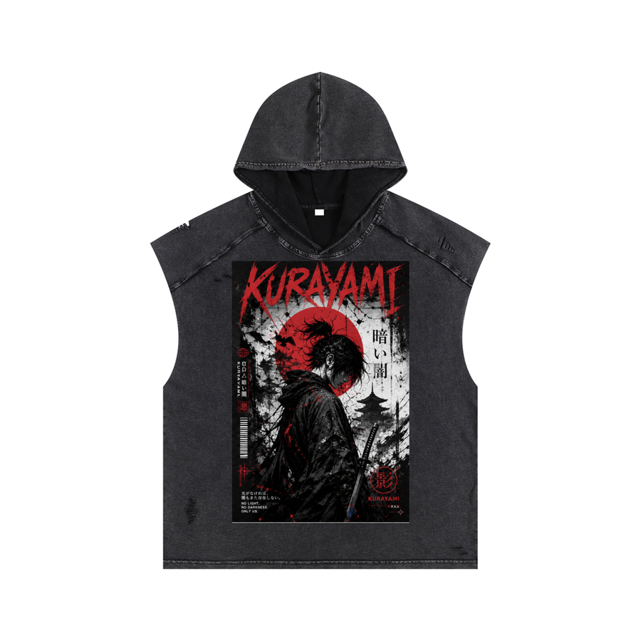 Snow Washed Boxy Hooded Tank Top